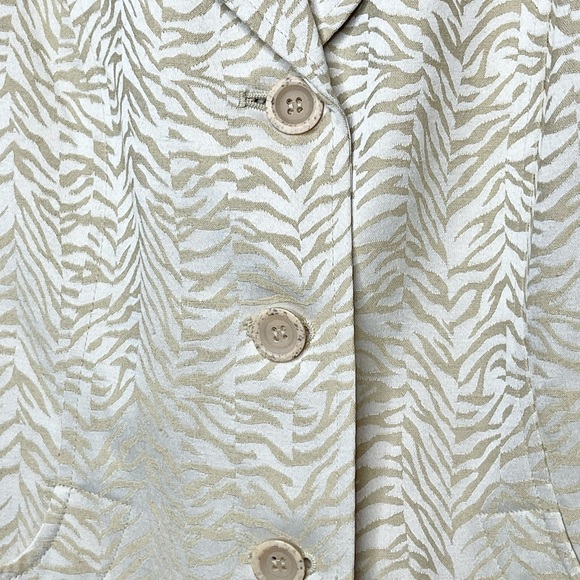 RQT Blazer Cream Tan Tiger Stripe Sz 10 Petite - Picture 6 of 12